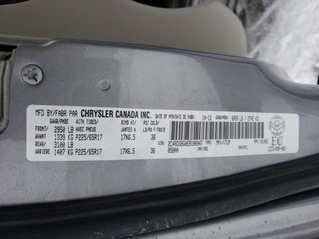 2C4RDGBG0ER180947 - 2014 DODGE GRAND CARA SE SILVER photo 13