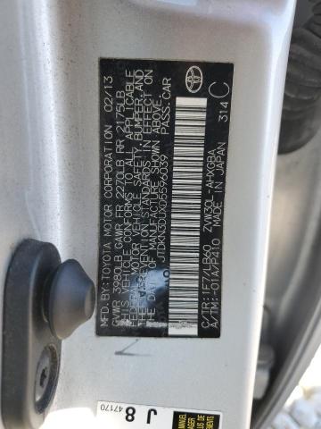 JTDKN3DUXD5596039 - 2013 TOYOTA PRIUS SILVER photo 13