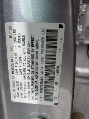 1HGCP268X9A104103 - 2009 HONDA ACCORD EXL SILVER photo 12