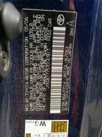 JTKDE177570147817 - 2007 TOYOTA SCION TC BLUE photo 12