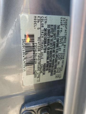 3N1BC13E69L477614 - 2009 NISSAN VERSA S SILVER photo 12