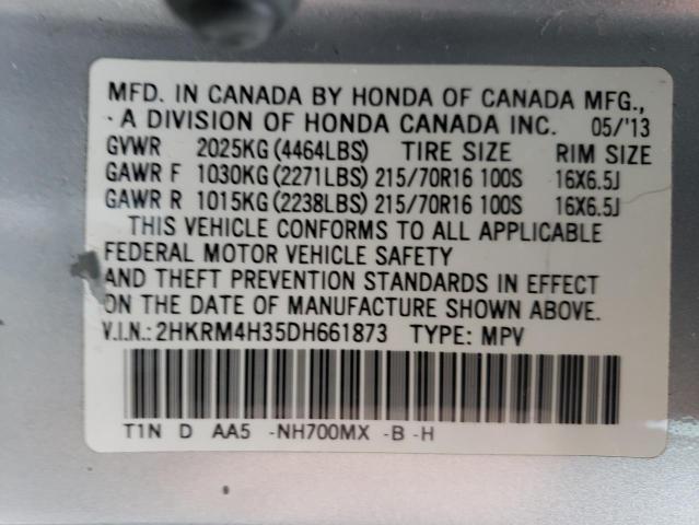 2HKRM4H35DH661873 - 2013 HONDA CR-V LX SILVER photo 13