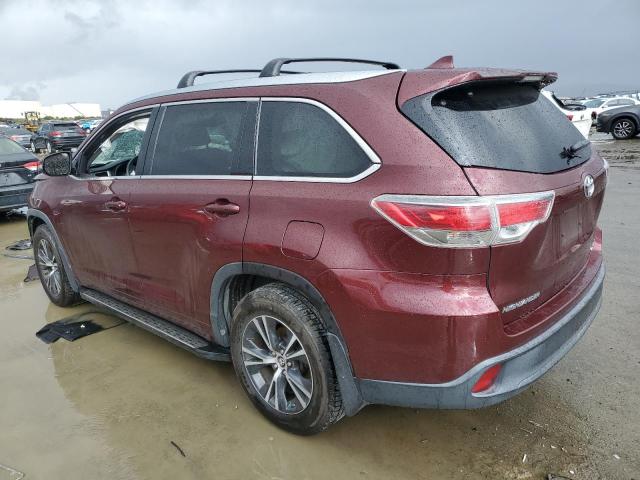 5TDJKRFH5GS246954 - 2016 TOYOTA HIGHLANDER XLE Tünd qırmızı foto 2