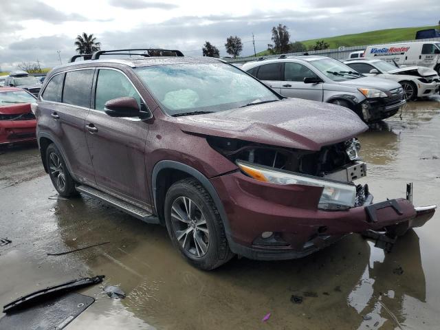 5TDJKRFH5GS246954 - 2016 TOYOTA HIGHLANDER XLE Tünd qırmızı foto 4