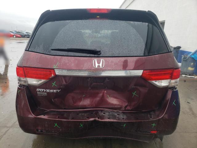 5FNRL5H67EB132136 - 2014 HONDA ODYSSEY EXL BURGUNDY photo 6