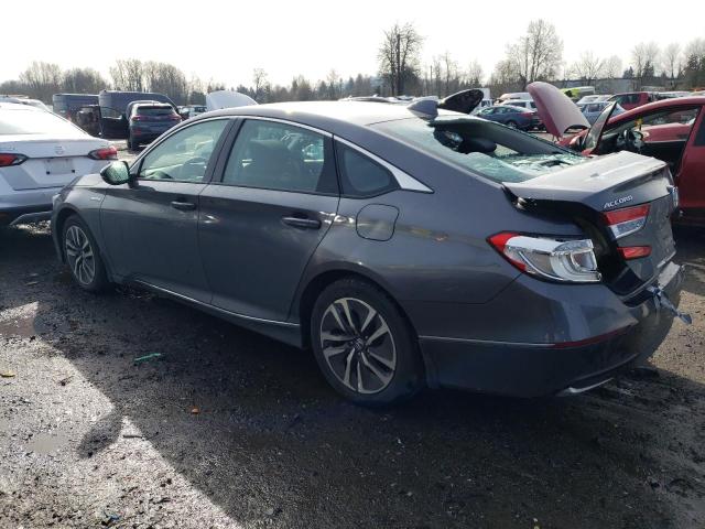 1HGCV3F51KA018766 - 2019 HONDA ACCORD HYBRID EXL GRAY photo 2