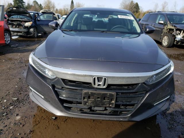 1HGCV3F51KA018766 - 2019 HONDA ACCORD HYBRID EXL GRAY photo 5