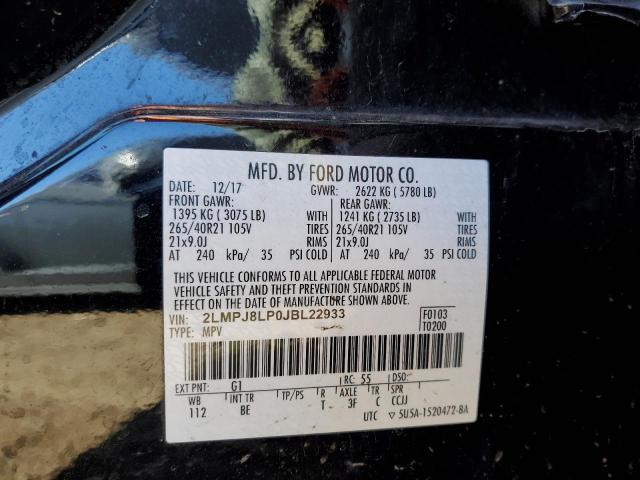 2LMPJ8LP0JBL22933 - 2018 LINCOLN MKX RESERVE أسود صورة 13