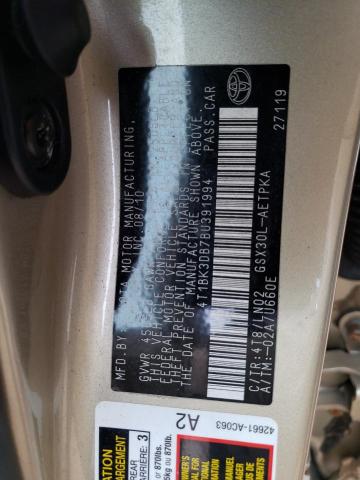 4T1BK3DB7BU391994 - 2011 TOYOTA AVALON BASE 棕色 照片 12