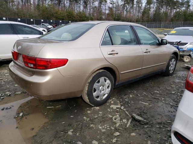 1HGCM56495A033302 - 2005 HONDA ACCORD LX GOLD photo 3