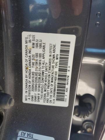 2HKRM4H37FH691430 - 2015 HONDA CR-V LX CHARCOAL photo 12