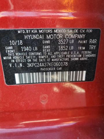 3KPC24A37KE060178 - 2019 HYUNDAI ACCENT SE RED photo 12