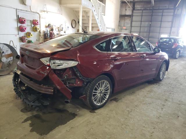 3FA6P0LU7ER141472 - 2014 FORD FUSION SE HYBRID MAROON photo 3