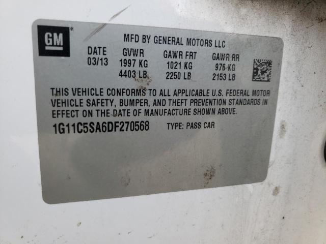 1G11C5SA6DF270568 - 2013 CHEVROLET MALIBU 1LT WHITE photo 12