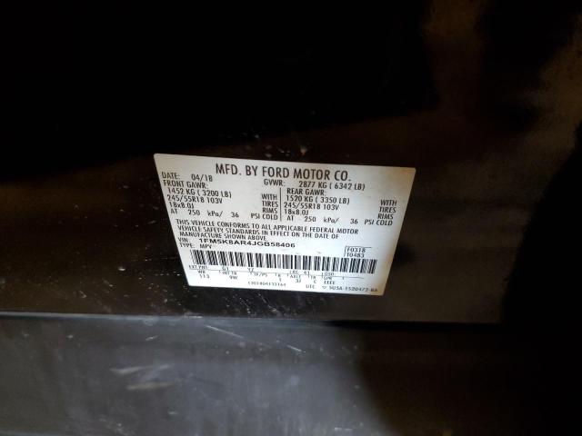 1FM5K8AR4JGB58406 - 2018 FORD EXPLORER POLICE INTERCEPTOR BLACK photo 12