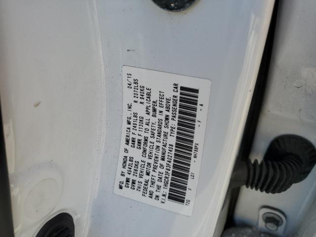 1HGCR3F83FA027408 - 2015 HONDA ACCORD EXL WHITE photo 12