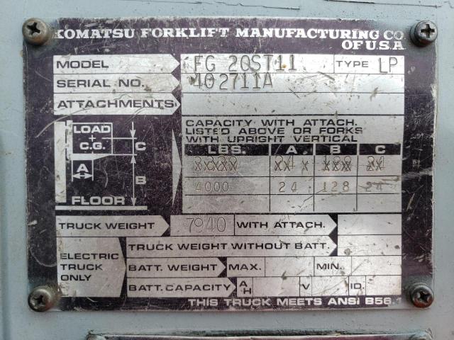 402711A - 2004 KOMATSU FORKLIFT BLUE photo 10