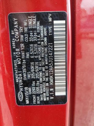 KM8K12AA5JU147221 - 2018 HYUNDAI KONA SE RED photo 14