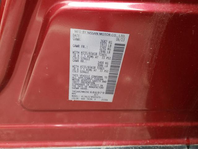 5N1AR2MM2DC686979 - 2013 NISSAN PATHFINDER S Կարմիր լուսանկար 12