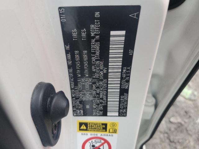 5TDJKRFH5FS128126 - 2015 TOYOTA HIGHLANDER XLE Ağ foto 12