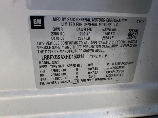 LRBFXBSAXHD163314 - 2017 BUICK ENVISION ESSENCE SILVER photo 12