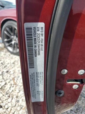 2C3CDZFJ5NH256955 - 2022 DODGE CHALLENGER R/T SCAT PACK BURGUNDY photo 12
