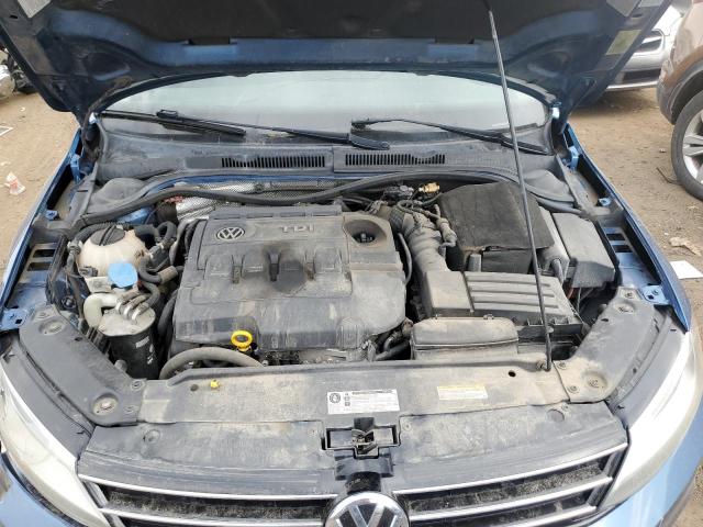 3VWLA7AJ7FM413496 - 2015 VOLKSWAGEN JETTA TDI BLUE photo 11