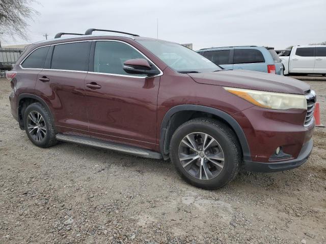 5TDKKRFH8GS137943 - 2016 TOYOTA HIGHLANDER XLE 栗色 照片 4