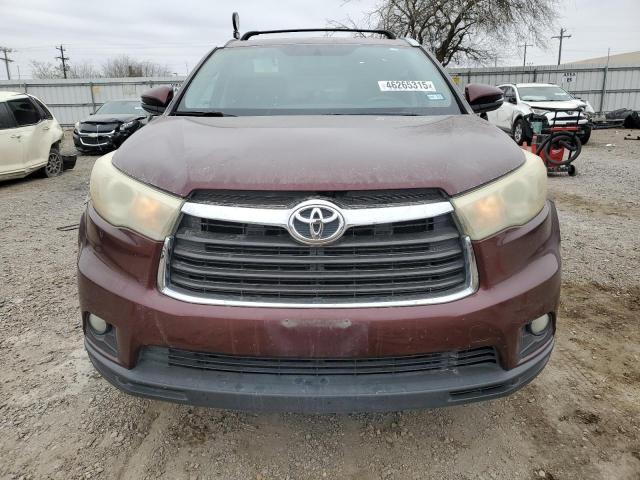 5TDKKRFH8GS137943 - 2016 TOYOTA HIGHLANDER XLE 栗色 照片 5