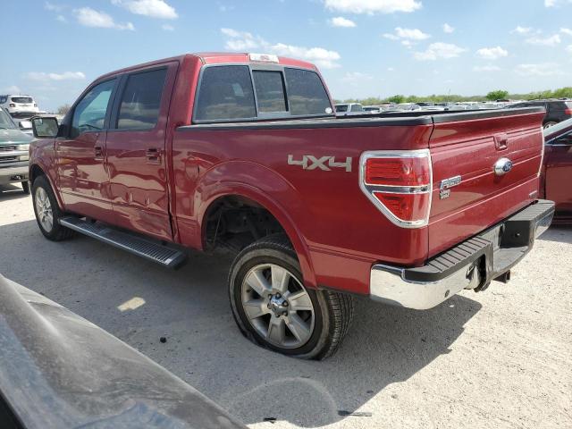 1FTFW1EF1DKG06459 - 2013 FORD F150 SUPERCREW RED photo 2