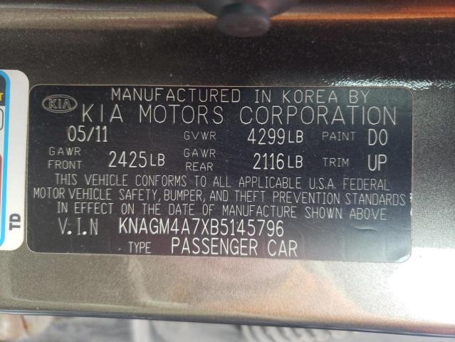 KNAGM4A7XB5145796 - 2011 KIA OPTIMA LX CHARCOAL photo 13