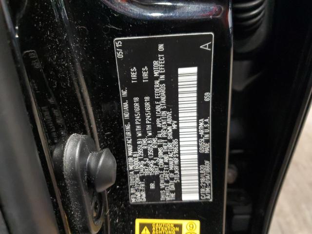 5TDJKRFH6FS166285 - 2015 TOYOTA HIGHLANDER XLE Սև լուսանկար 13