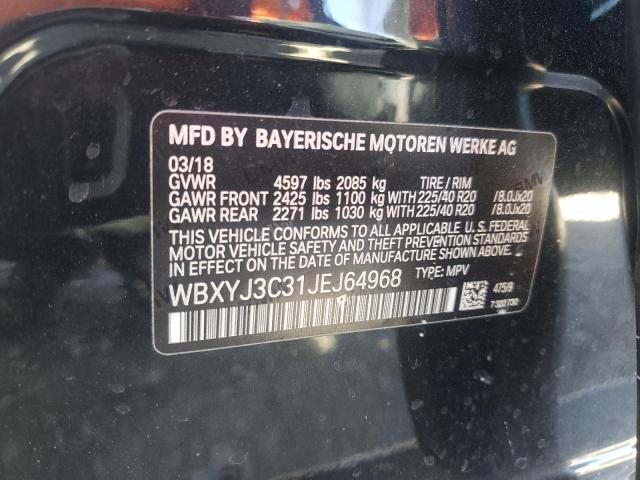 WBXYJ3C31JEJ64968 - 2018 BMW X2 SDRIVE28I BLACK photo 13