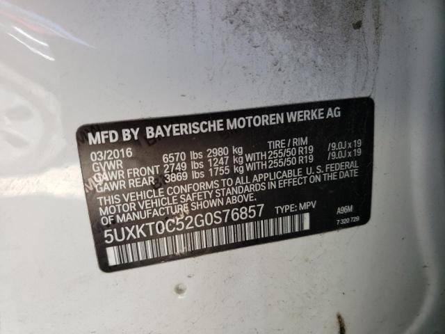 5UXKT0C52G0S76857 - 2016 BMW X5 XDR40E WHITE photo 13