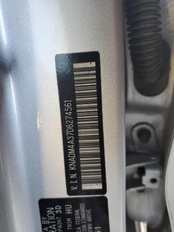 KNADM4A37D6274561 - 2013 KIA RIO LX SILVER photo 13