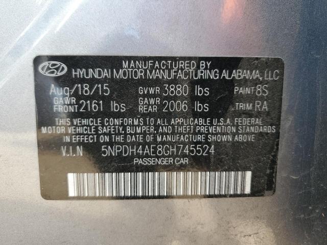 5NPDH4AE8GH745524 - 2016 HYUNDAI ELANTRA SE SILVER photo 13