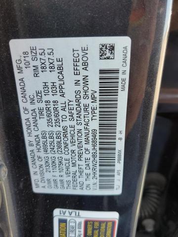 2HKRW2H89JH689469 - 2018 HONDA CR-V EXL GRAY photo 13