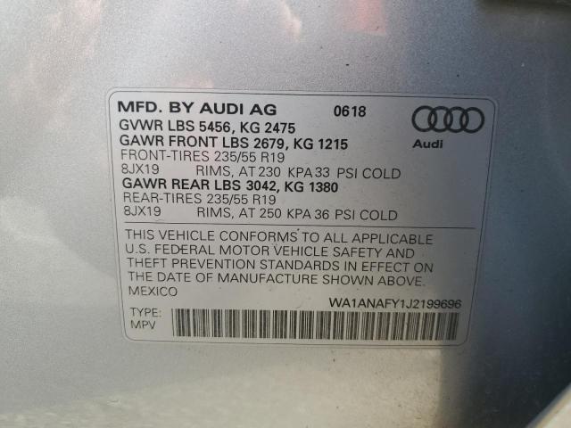 WA1ANAFY1J2199696 - 2018 AUDI Q5 PREMIUM SILVER photo 13