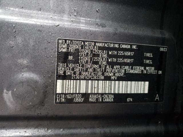 2T3G1RFV2PC383398 - 2023 TOYOTA RAV4 LE GRAY photo 13