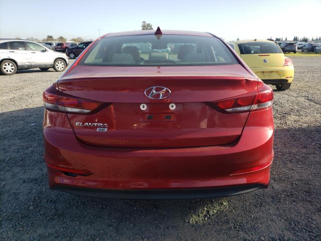 KMHD74LF8HU337357 - 2017 HYUNDAI ELANTRA SE RED photo 6