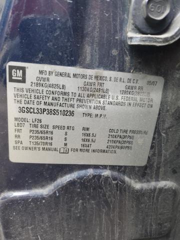 3GSCL33P38S510236 - 2008 SATURN VUE XE BLUE photo 13