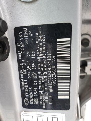 KMHCT4AE4HU241811 - 2017 HYUNDAI ACCENT SE SILVER photo 12