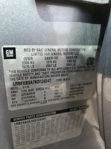 LRBFXBSA7KD124347 - 2019 BUICK ENVISION PREFERRED Boz foto 14