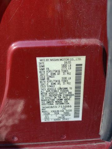 5N1AR18U55C755086 - 2005 NISSAN PATHFINDER LE წითელი ფოტო 14