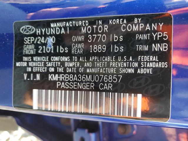 KMHRB8A36MU076857 - 2021 HYUNDAI VENUE SE BLUE photo 13