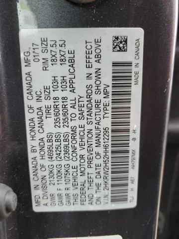 2HKRW2H52HH612295 - 2017 HONDA CR-V EX GRAY photo 14