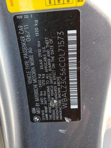 WBALZ3C56CDL71573 - 2012 BMW 650 I GRAY photo 12