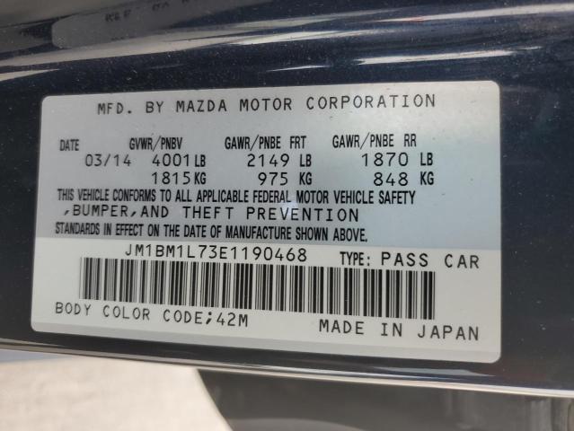 JM1BM1L73E1190468 - 2014 MAZDA 3 TOURING BLUE photo 13