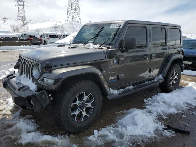 1C4JJXP69MW754425 - 2021 JEEP WRANGLER U SAHARA 4XE GRAY photo 1