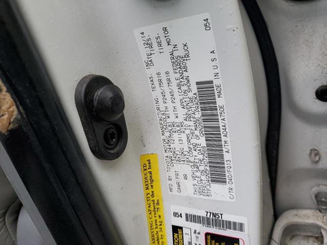 5TFJU4GN5FX072569 - 2015 TOYOTA TACOMA DOUBLE CAB PRERUNNER WHITE photo 13